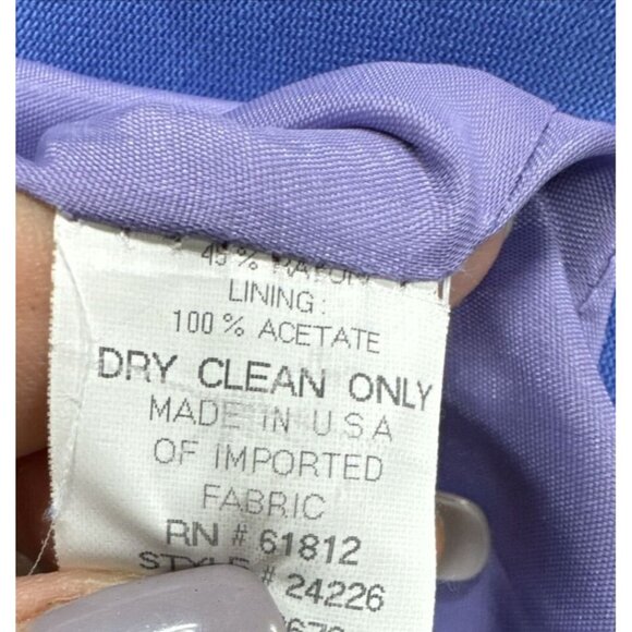 Yves Cossette Depeche Mode Womens Linen Blend Jacket & Dress Size 14 Blue - Picture 14 of 14